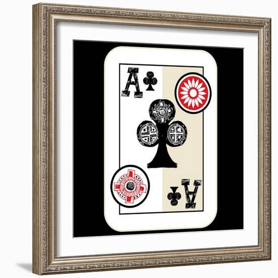 Hand Drawn Deck Of Cards, Doodle Ace Of Clubs-Andriy Zholudyev-Framed Art Print