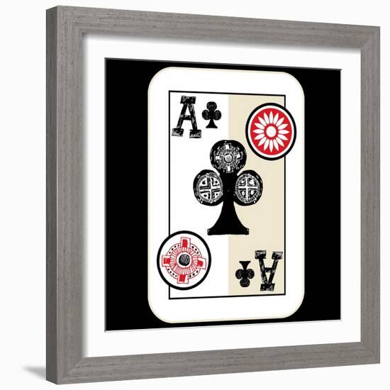 Hand Drawn Deck Of Cards, Doodle Ace Of Clubs-Andriy Zholudyev-Framed Art Print