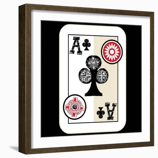 Hand Drawn Deck Of Cards, Doodle Ace Of Clubs-Andriy Zholudyev-Framed Art Print