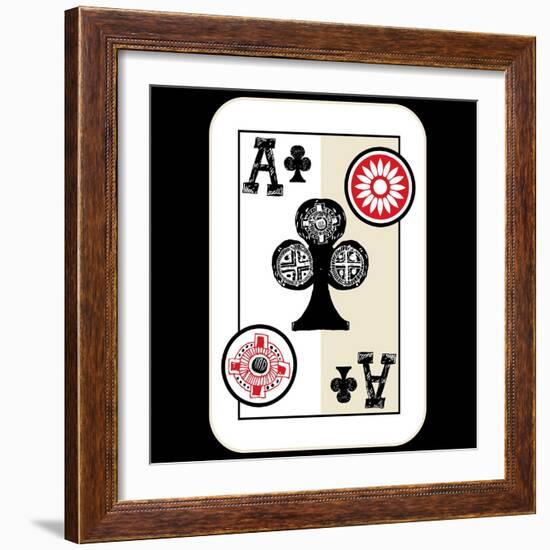 Hand Drawn Deck Of Cards, Doodle Ace Of Clubs-Andriy Zholudyev-Framed Art Print