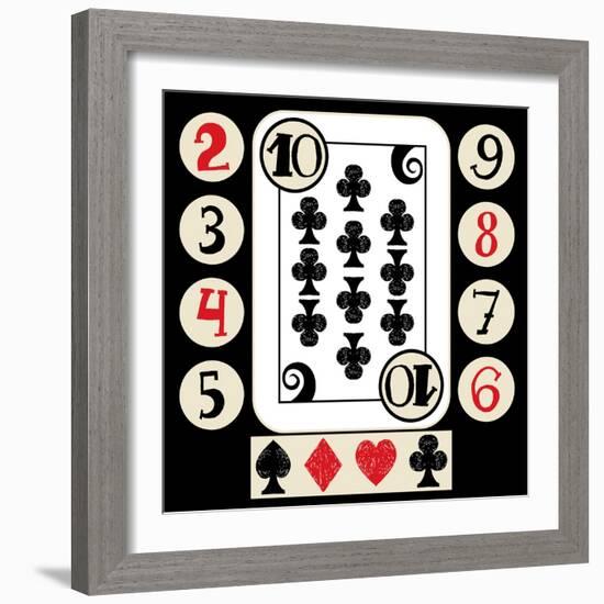 Hand Drawn Deck Of Cards, Doodle Suit-Andriy Zholudyev-Framed Art Print