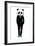 Hand Drawn Fashion Illustration of Panda Hipster in a Black Suit With. City Style, Hipster Look, Ve-redboxart-Framed Art Print