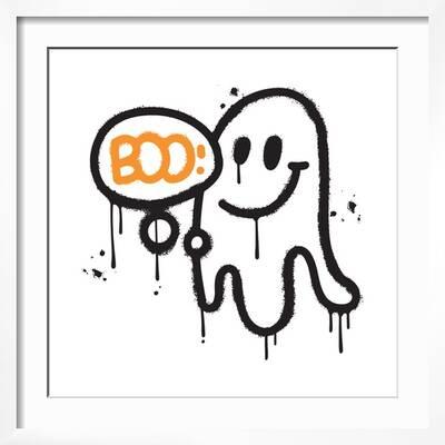 Impressão em tela, arte de parede, desenho de Halloween Boo Ghost