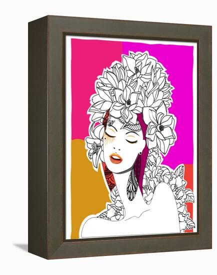 Hand Drawn Pop-Art Poster of a Fashion Model-LanaN.-Framed Stretched Canvas