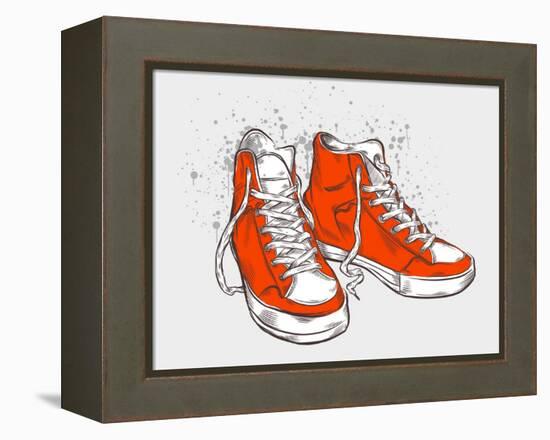 Hand-Drawn Sneakers-aggressor-Framed Stretched Canvas