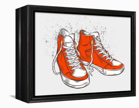 Hand-Drawn Sneakers-aggressor-Framed Stretched Canvas