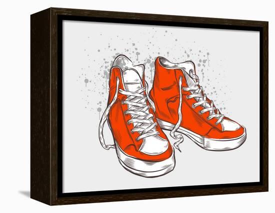 Hand-Drawn Sneakers-aggressor-Framed Stretched Canvas