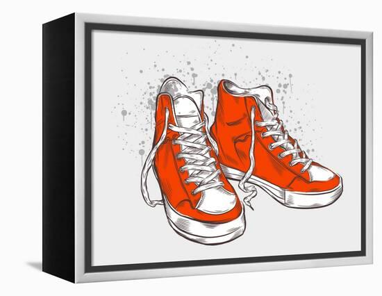 Hand-Drawn Sneakers-aggressor-Framed Stretched Canvas