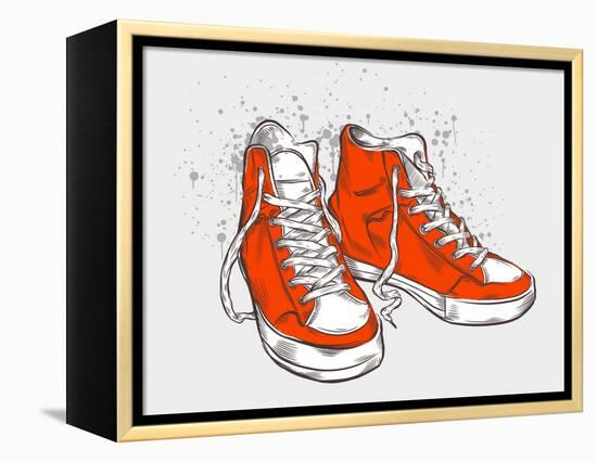 Hand-Drawn Sneakers-aggressor-Framed Stretched Canvas