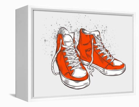 Hand-Drawn Sneakers-aggressor-Framed Stretched Canvas