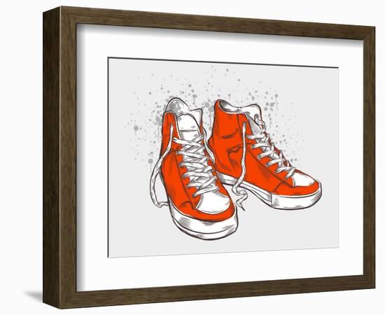 Hand-Drawn Sneakers-aggressor-Framed Premium Giclee Print