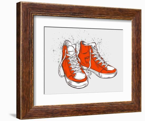 Hand-Drawn Sneakers-aggressor-Framed Premium Giclee Print