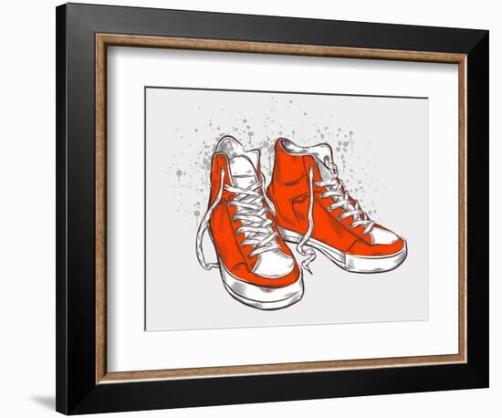 Hand-Drawn Sneakers-aggressor-Framed Premium Giclee Print