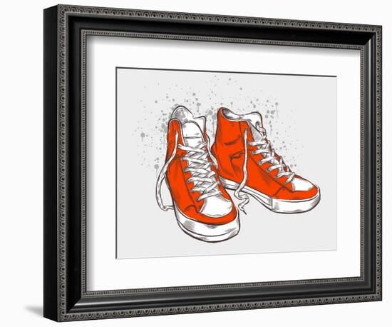 Hand-Drawn Sneakers-aggressor-Framed Premium Giclee Print