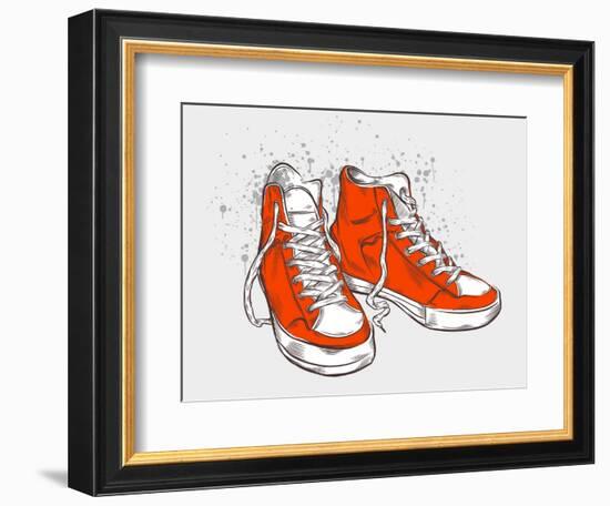 Hand-Drawn Sneakers-aggressor-Framed Premium Giclee Print