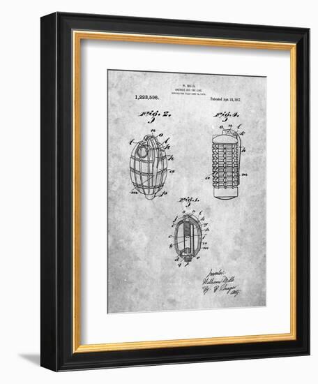 Hand Grenade 1915 Patent-Cole Borders-Framed Art Print