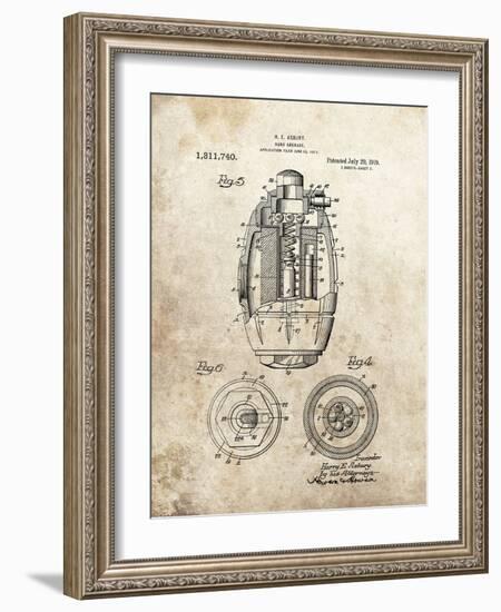 Hand Grenade, 1919-Dan Sproul-Framed Art Print