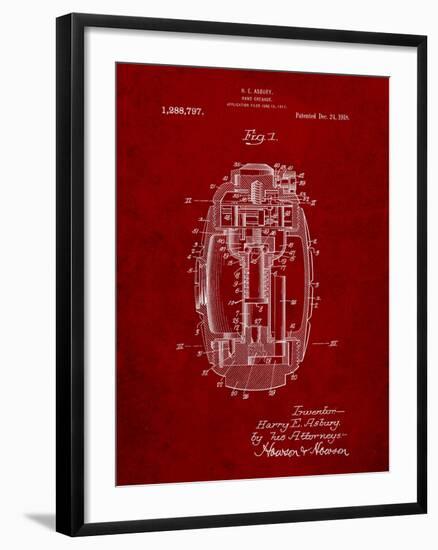 Hand Grenade World War 1 Patent-Cole Borders-Framed Art Print