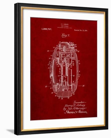 Hand Grenade World War 1 Patent-Cole Borders-Framed Art Print