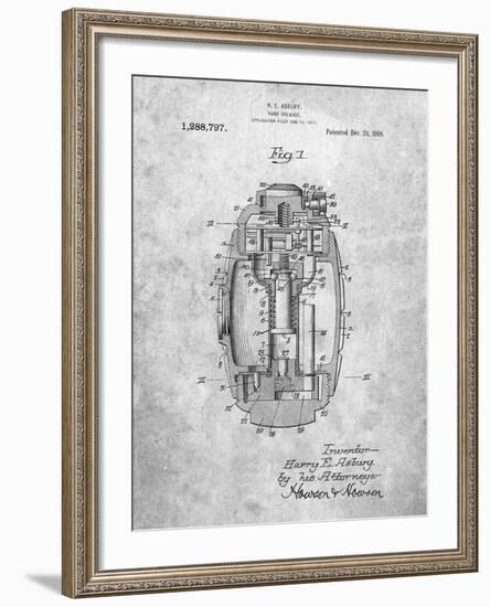 Hand Grenade World War 1 Patent-Cole Borders-Framed Art Print