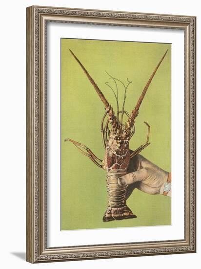 Hand Holding Lobster-null-Framed Premium Giclee Print