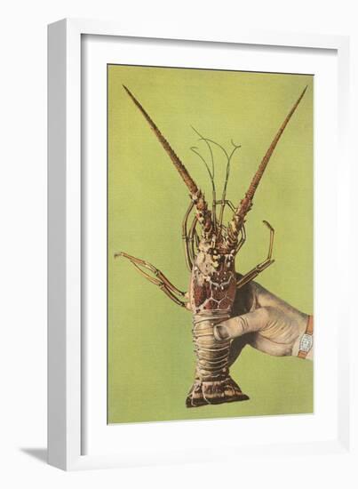 Hand Holding Lobster-null-Framed Premium Giclee Print