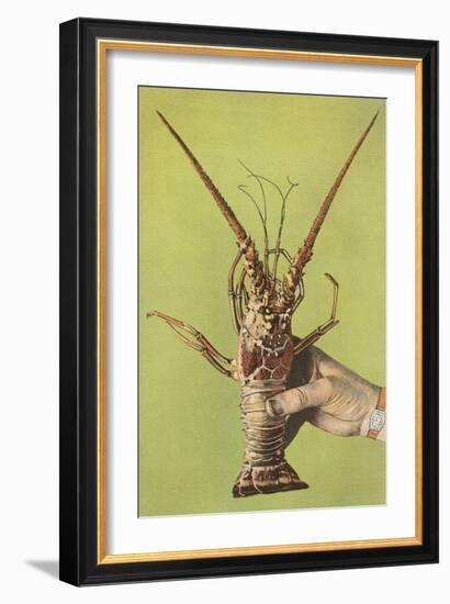 Hand Holding Lobster-null-Framed Premium Giclee Print