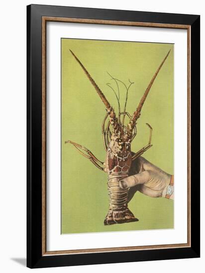 Hand Holding Lobster-null-Framed Art Print