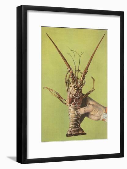 Hand Holding Lobster-null-Framed Art Print