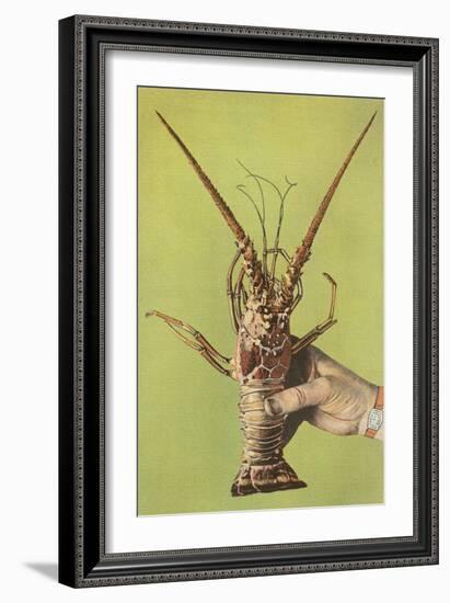 Hand Holding Lobster-null-Framed Art Print