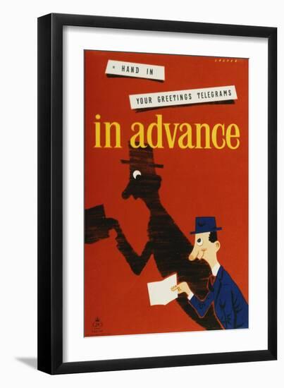 Hand in Your Greetings Telegrams in Advance-Peter Laufer-Framed Art Print