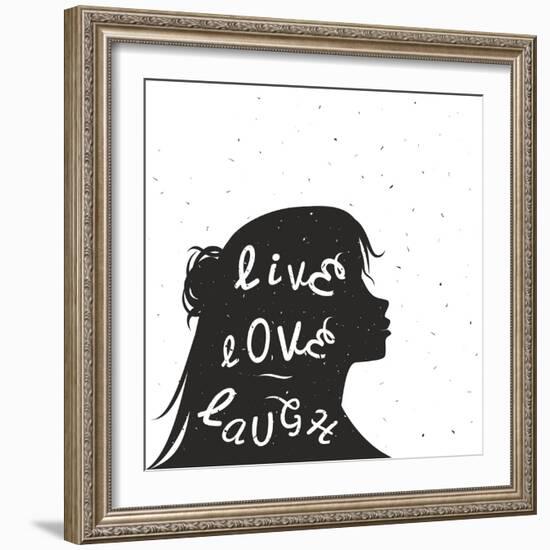 Hand Lettering Typography Poster. Grunge Background.-Teamarwen-Framed Art Print