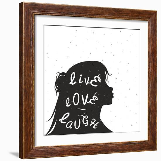 Hand Lettering Typography Poster. Grunge Background.-Teamarwen-Framed Art Print