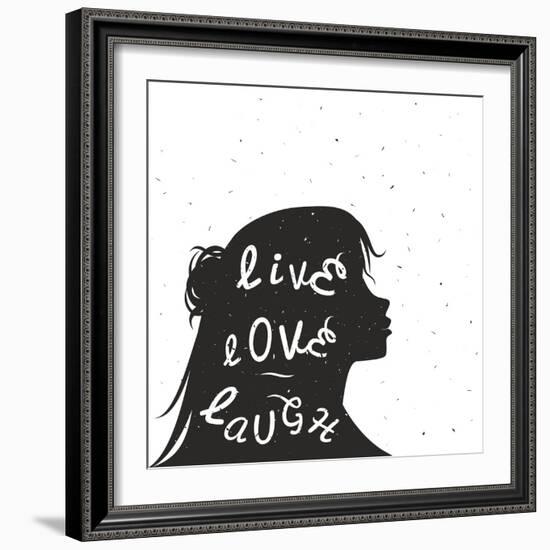 Hand Lettering Typography Poster. Grunge Background.-Teamarwen-Framed Art Print