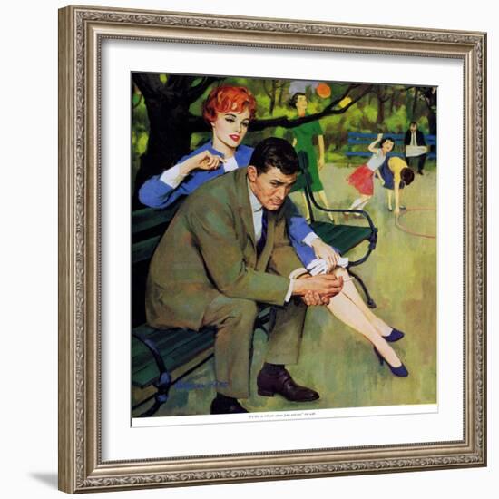 Hand-Me-Down Girl - Saturday Evening Post "Men at the Top", May 2, 1959 pg.32-Morgan Kane-Framed Giclee Print