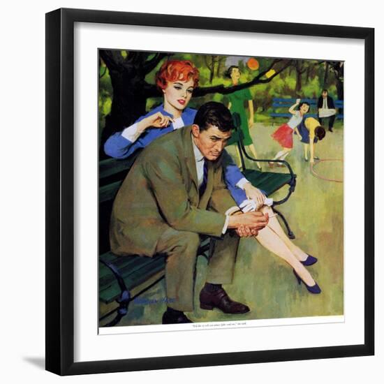 Hand-Me-Down Girl - Saturday Evening Post "Men at the Top", May 2, 1959 pg.32-Morgan Kane-Framed Giclee Print