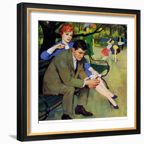 Hand-Me-Down Girl - Saturday Evening Post "Men at the Top", May 2, 1959 pg.32-Morgan Kane-Framed Giclee Print