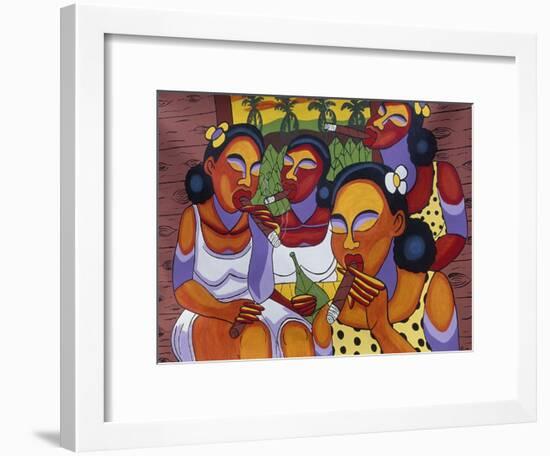 Hand-Painted Canvas at Craft Market in Front of Monastery of San Carlo in Havana, Cuba-null-Framed Giclee Print