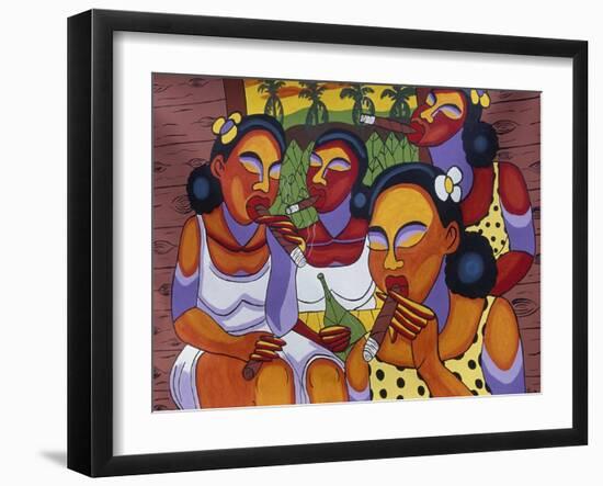 Hand-Painted Canvas at Craft Market in Front of Monastery of San Carlo in Havana, Cuba-null-Framed Giclee Print