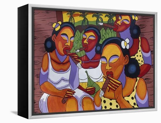 Hand-Painted Canvas at Craft Market in Front of Monastery of San Carlo in Havana, Cuba-null-Framed Premier Image Canvas