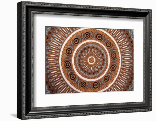 Hand-Painted Ceramic Dish, Traditional Craft, Rhodes, Greece-Kymri Wilt-Framed Photographic Print