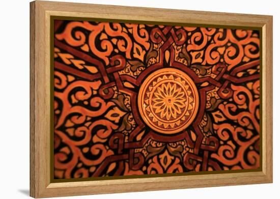 Hand-Painted Glazed Bowl Detail, Craft, Morocco, Africa-Kymri Wilt-Framed Premier Image Canvas