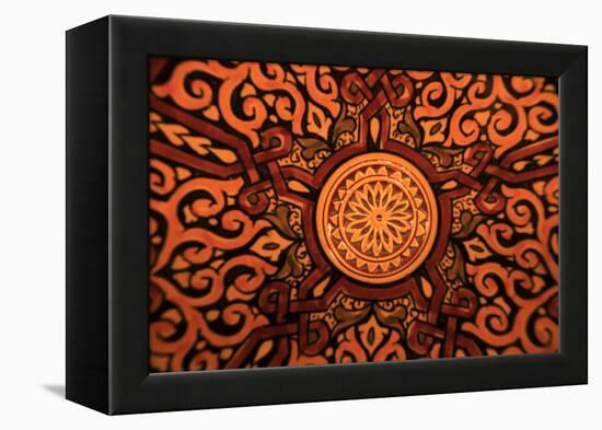 Hand-Painted Glazed Bowl Detail, Craft, Morocco, Africa-Kymri Wilt-Framed Premier Image Canvas