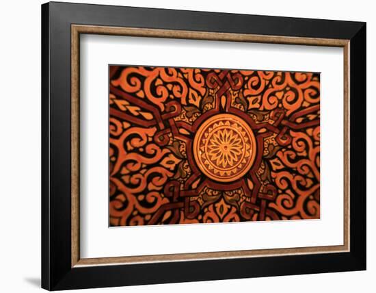 Hand-Painted Glazed Bowl Detail, Craft, Morocco, Africa-Kymri Wilt-Framed Premium Photographic Print