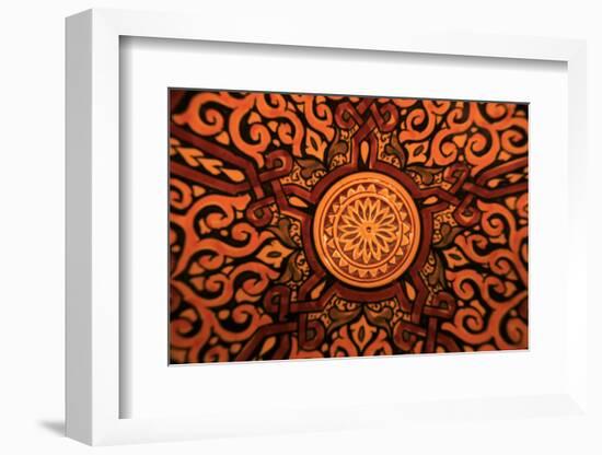 Hand-Painted Glazed Bowl Detail, Craft, Morocco, Africa-Kymri Wilt-Framed Premium Photographic Print