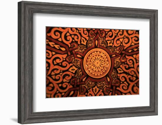 Hand-Painted Glazed Bowl Detail, Craft, Morocco, Africa-Kymri Wilt-Framed Photographic Print