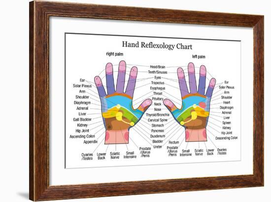 Hand Reflexology Chart Description-Peter Hermes Furian-Framed Art Print