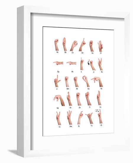 Hand Sign Language Alphabet-null-Framed Art Print