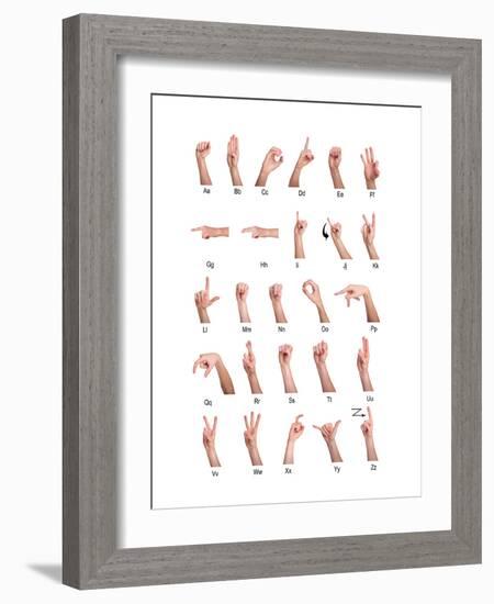 Hand Sign Language Alphabet-null-Framed Art Print