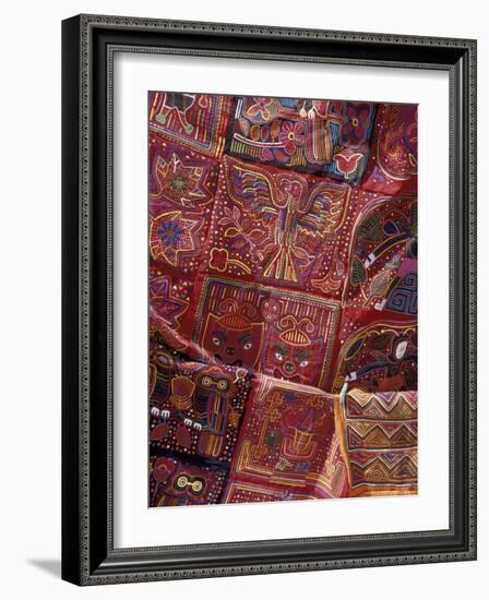 Hand-Stitched Textiles, San Blas Islands, Panama-Cindy Miller Hopkins-Framed Photographic Print